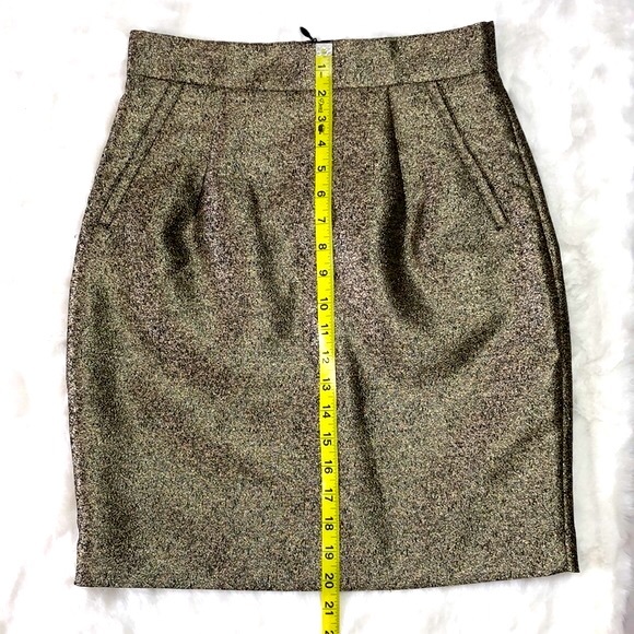 H&M Skirt Gold and Black Metallic Skirt- Size 8- - Picture 6 of 6